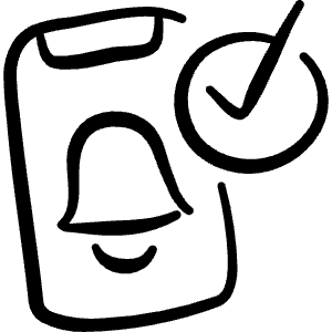 Mobilephone Action Notification Allowed Icon from Freehand Line - Free Set
