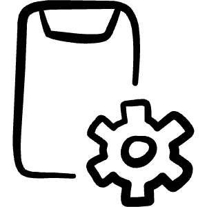 Mobilephone Action Settings Icon from Freehand Line - Free Set