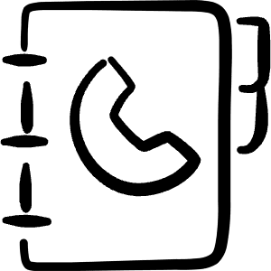 Phone Book Icon from Freehand Line - Free Set