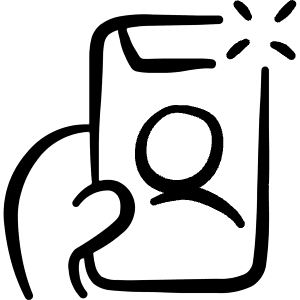 Phone Selfie Front Icon from Freehand Line - Free Set