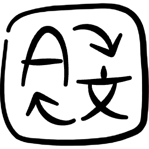 Smartphone App Widget Translator Icon from Freehand Line - Free Set
