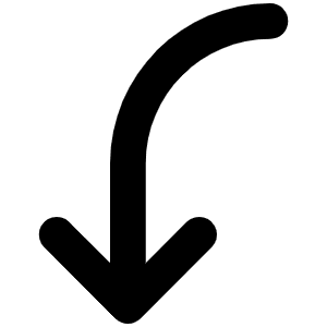 Arrow Bend Left Down Bold Icon from Phosphor Bold Set
