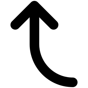 Arrow Bend Left Up Bold Icon from Phosphor Bold Set