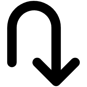 Arrow U Right Down Bold Icon from Phosphor Bold Set
