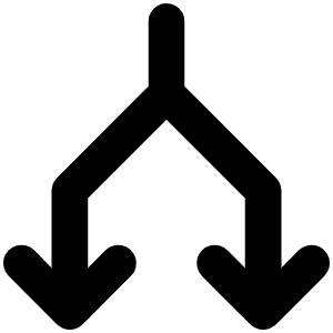 Arrows Split Bold Icon from Phosphor Bold Set