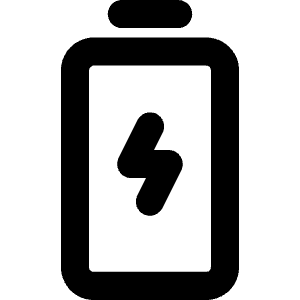 Battery Charging Vertical Bold Icon from Phosphor Bold Set