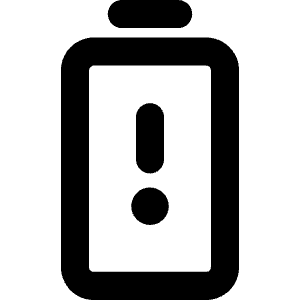 Battery Warning Vertical Bold Icon from Phosphor Bold Set