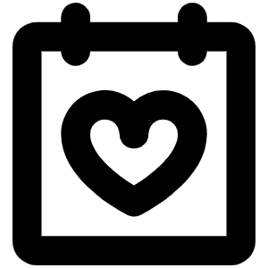 Calendar Heart Bold Icon from Phosphor Bold Set