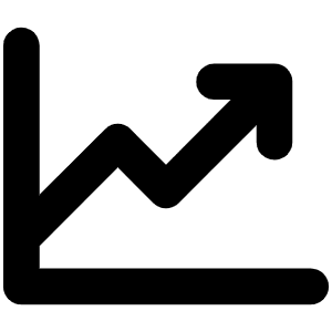 Chart Line Up Bold Icon from Phosphor Bold Set