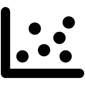 Chart Scatter Bold Icon from Phosphor Bold Set