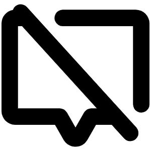 Chat Centered Slash Bold Icon from Phosphor Bold Set