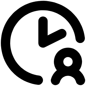 Clock User Bold Icon from Phosphor Bold Set
