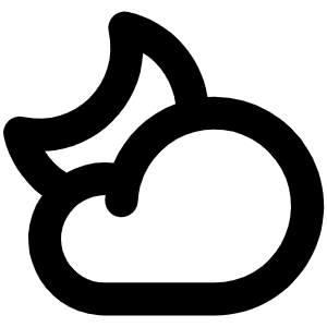 Cloud Moon Bold Icon from Phosphor Bold Set
