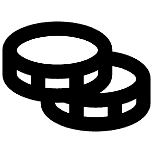 Coins Bold Icon from Phosphor Bold Set
