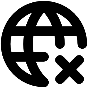Globe X Bold Icon from Phosphor Bold Set