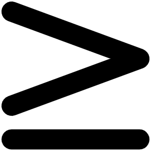 Greater Than Or Equal Bold Icon from Phosphor Bold Set