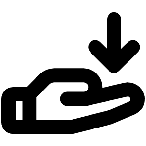 Hand Arrow Down Bold Icon from Phosphor Bold Set