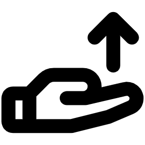 Hand Arrow Up Bold Icon from Phosphor Bold Set