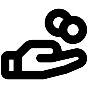 Hand Coins Bold Icon from Phosphor Bold Set