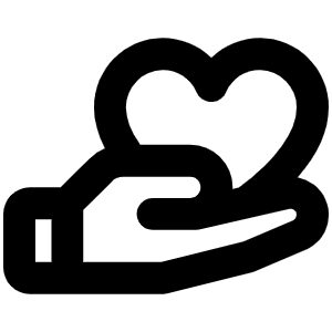 Hand Heart Bold Icon from Phosphor Bold Set