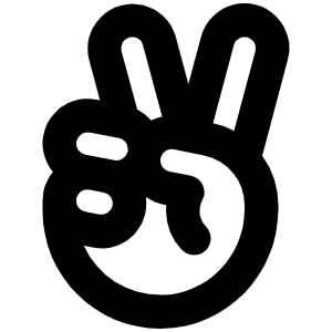 Hand Peace Bold Icon from Phosphor Bold Set