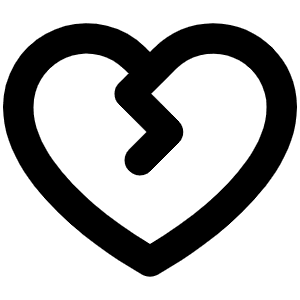 Heart Break Bold Icon from Phosphor Bold Set