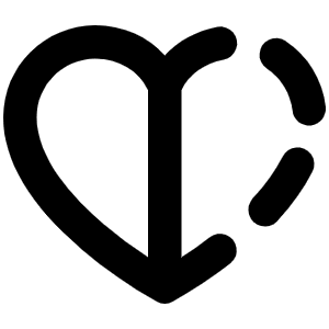 Heart Half Bold Icon from Phosphor Bold Set