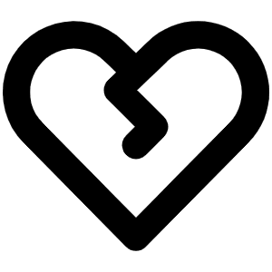 Heart Straight Break Bold Icon from Phosphor Bold Set