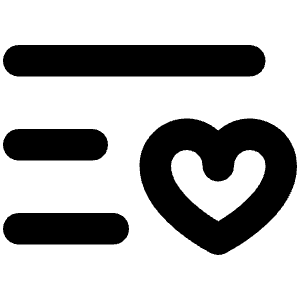 List Heart Bold Icon from Phosphor Bold Set