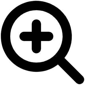 Magnifying Glass Plus Bold Icon from Phosphor Bold Set