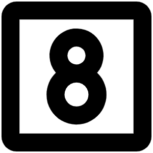 Number Square Eight Bold Icon from Phosphor Bold Set