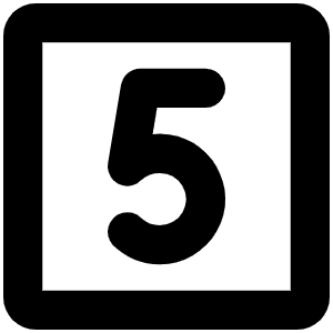 Number Square Five Bold Icon from Phosphor Bold Set