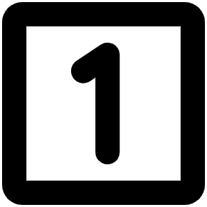 Number Square One Bold Icon from Phosphor Bold Set