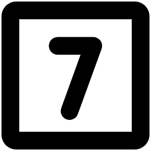 Number Square Seven Bold Icon from Phosphor Bold Set