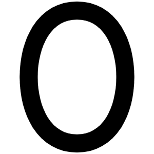 Number Zero Bold Icon from Phosphor Bold Set