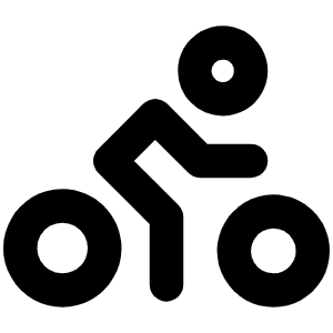 Person Simple Bike Bold Icon from Phosphor Bold Set