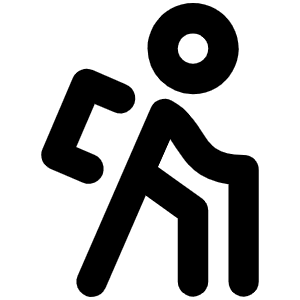 Person Simple Hike Bold Icon from Phosphor Bold Set