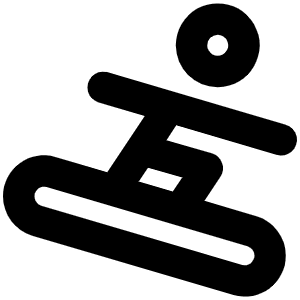 Person Simple Snowboard Bold Icon from Phosphor Bold Set