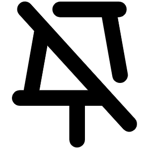 Push Pin Simple Slash Bold Icon from Phosphor Bold Set