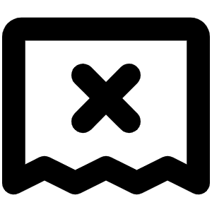 Receipt X Bold Icon from Phosphor Bold Set