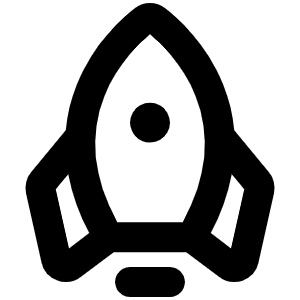 Rocket Bold Icon from Phosphor Bold Set