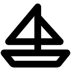 Sailboat Bold Icon from Phosphor Bold Set