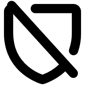 Shield Slash Bold Icon from Phosphor Bold Set