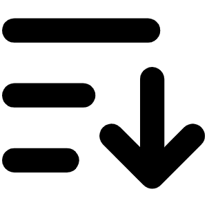 Sort Ascending Bold Icon from Phosphor Bold Set