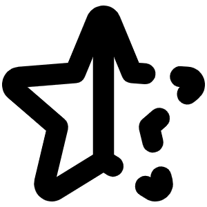 Star Half Bold Icon from Phosphor Bold Set
