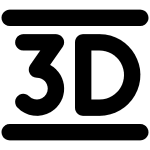 Three D Bold Icon from Phosphor Bold Set