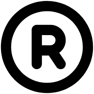 Trademark Registered Bold Icon from Phosphor Bold Set