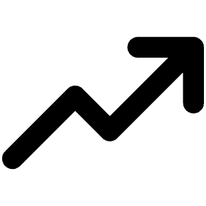 Trend Up Bold Icon from Phosphor Bold Set