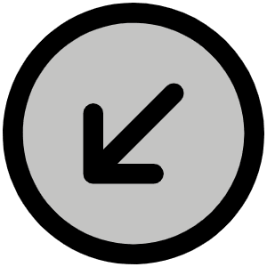 Arrow Circle Down Left Duotone Icon from Phosphor Duotone Set