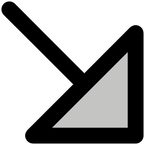 Arrow Down Right Duotone Icon from Phosphor Duotone Set